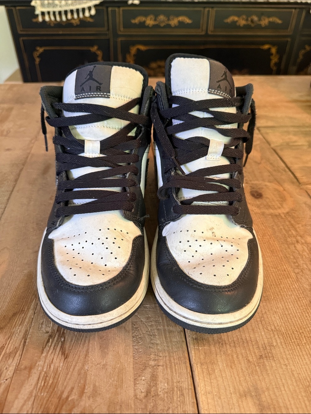 Jordan High-Top Sneakers in Black and White